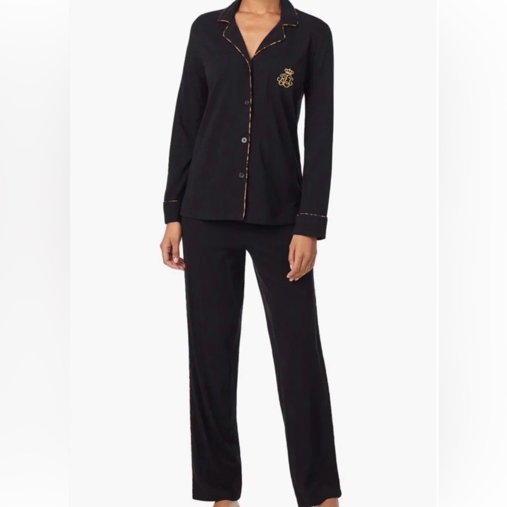 Ralph Lauren Black Button-Up 2-piece Pajama Set